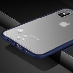 Wholesale iPhone XR Slim Matte Hybrid Bumper Case (Black Blue)